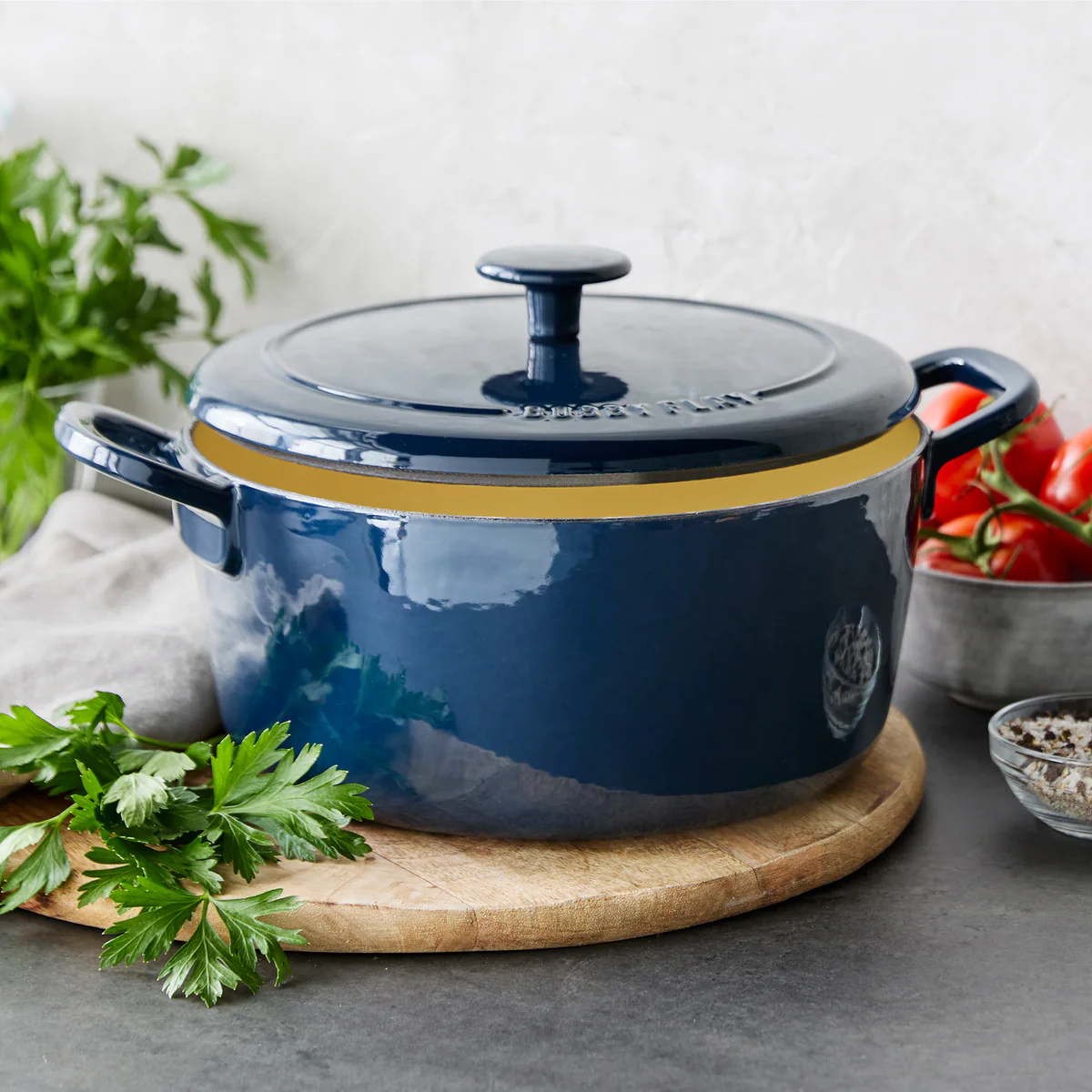 Bobby Flay by GreenPan 5.5-Quart Enameled Cast Iron Dutch Oven | Cobalt - Image 4