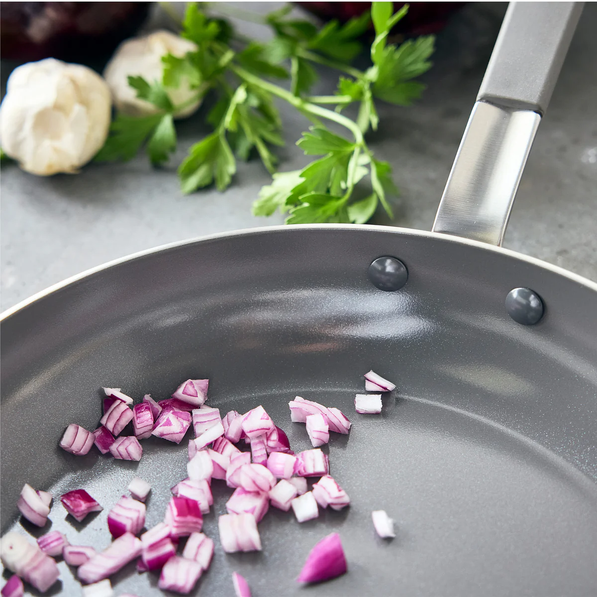 Bobby Flay by GreenPan PFAS-Free Nonstick Stainless Steel 8" and 10" Frypan Set - Image 7