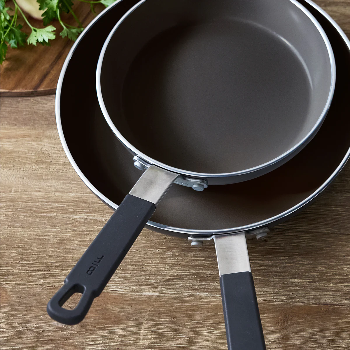 Bobby Flay by GreenPan Professional Ceramic Nonstick 8" and 10" Frypan Set | Black - Image 5