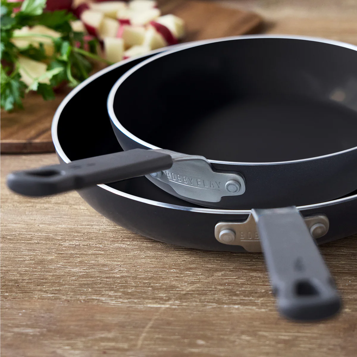Bobby Flay by GreenPan Professional Ceramic Nonstick 8" and 10" Frypan Set | Black - Image 7