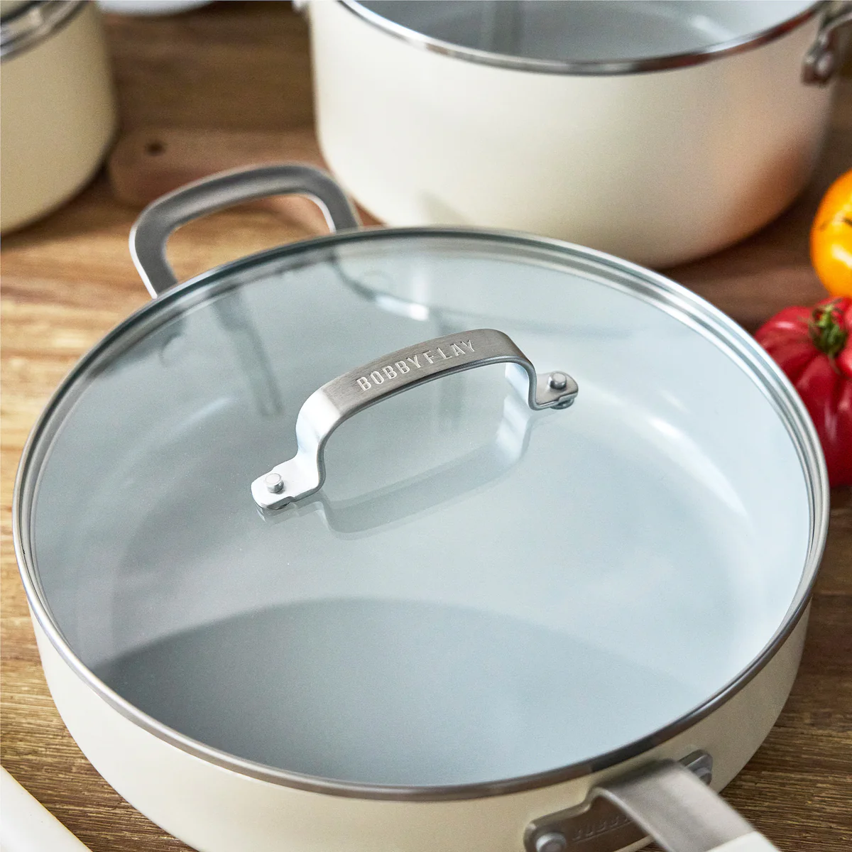 Bobby Flay by GreenPan Ultimate Set with Bobby at Home Cookbook | Cream - Image 6