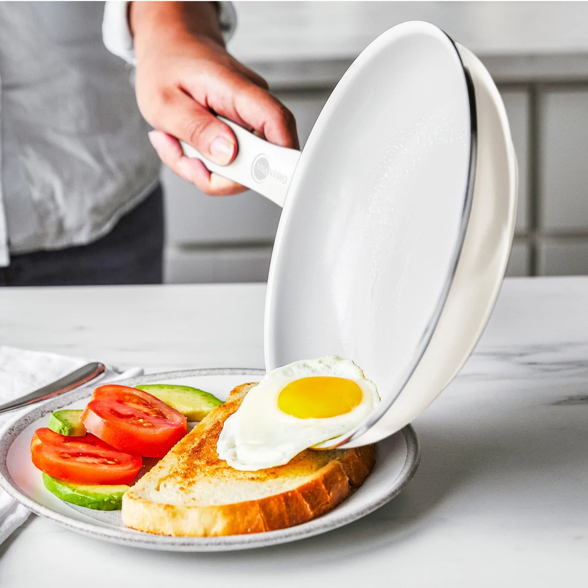 Dover Ceramic Nonstick 10" Frypan | Cream White - Image 3