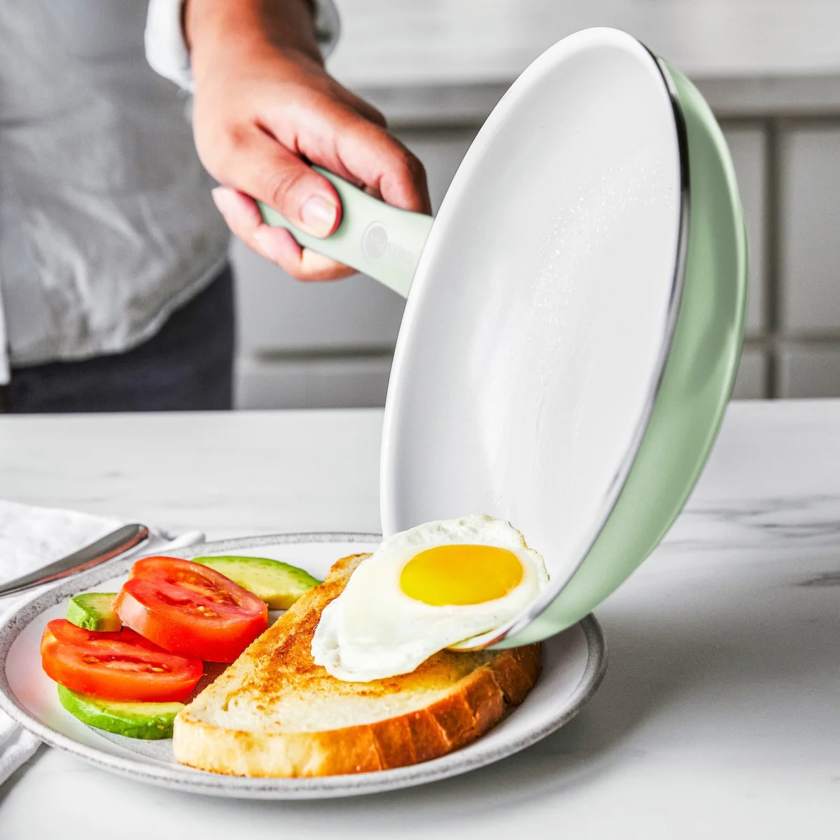Dover Ceramic Nonstick 12-Piece Cookware Set | Pastel Green - Image 3