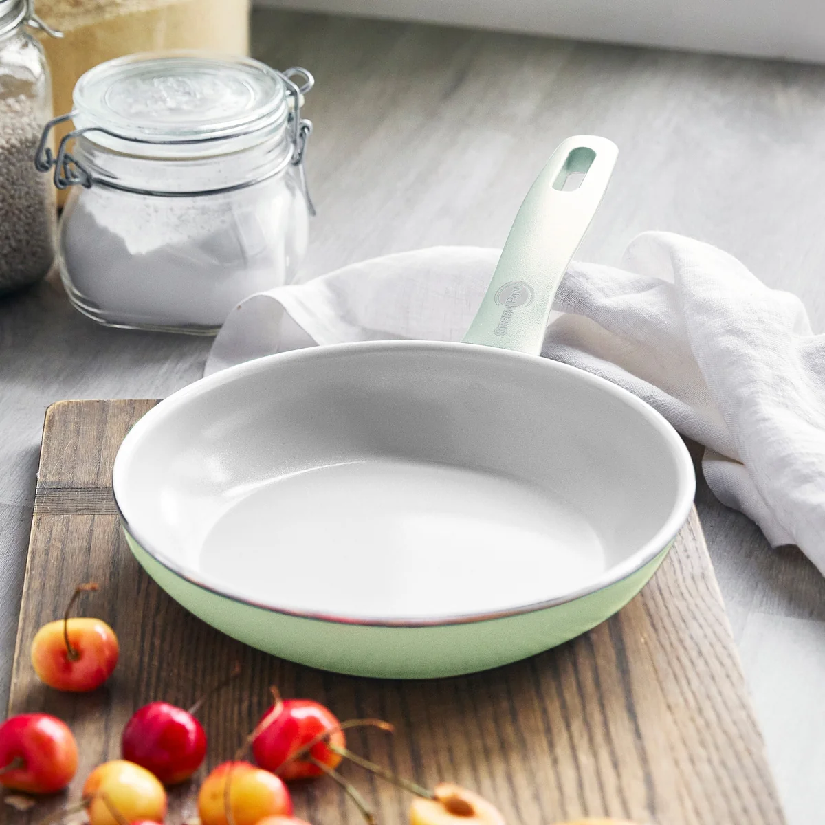 Dover Ceramic Nonstick 8" and 10" Frypan Set | Pastel Green - Image 2
