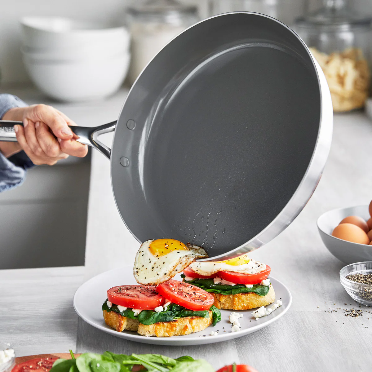 GP5 Stainless Steel 10" and 12" Frypan Set | Mirror Handles - Image 6