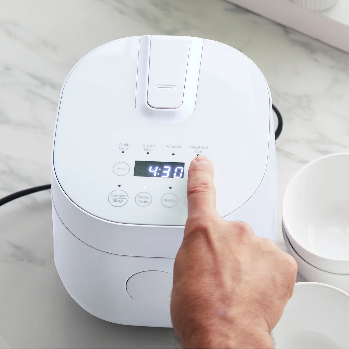 GreenLife 4-Cup Rice & Grains Cooker | White - Image 3