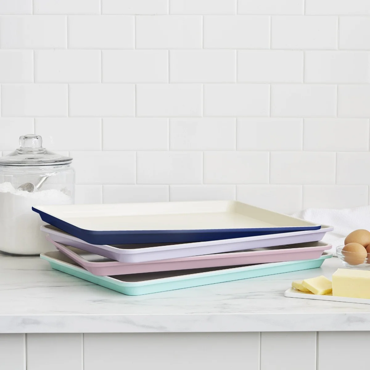 GreenLife Ceramic Nonstick 18" x 13" Cookie Sheet | Turquoise - Image 5