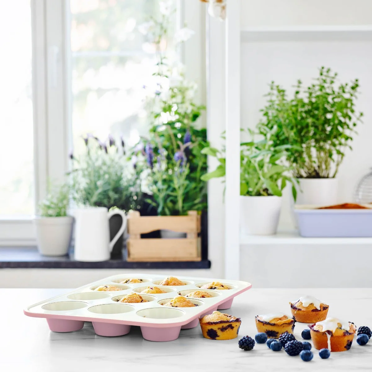 GreenLife Ceramic Nonstick Muffin Pan | Pink - Image 2