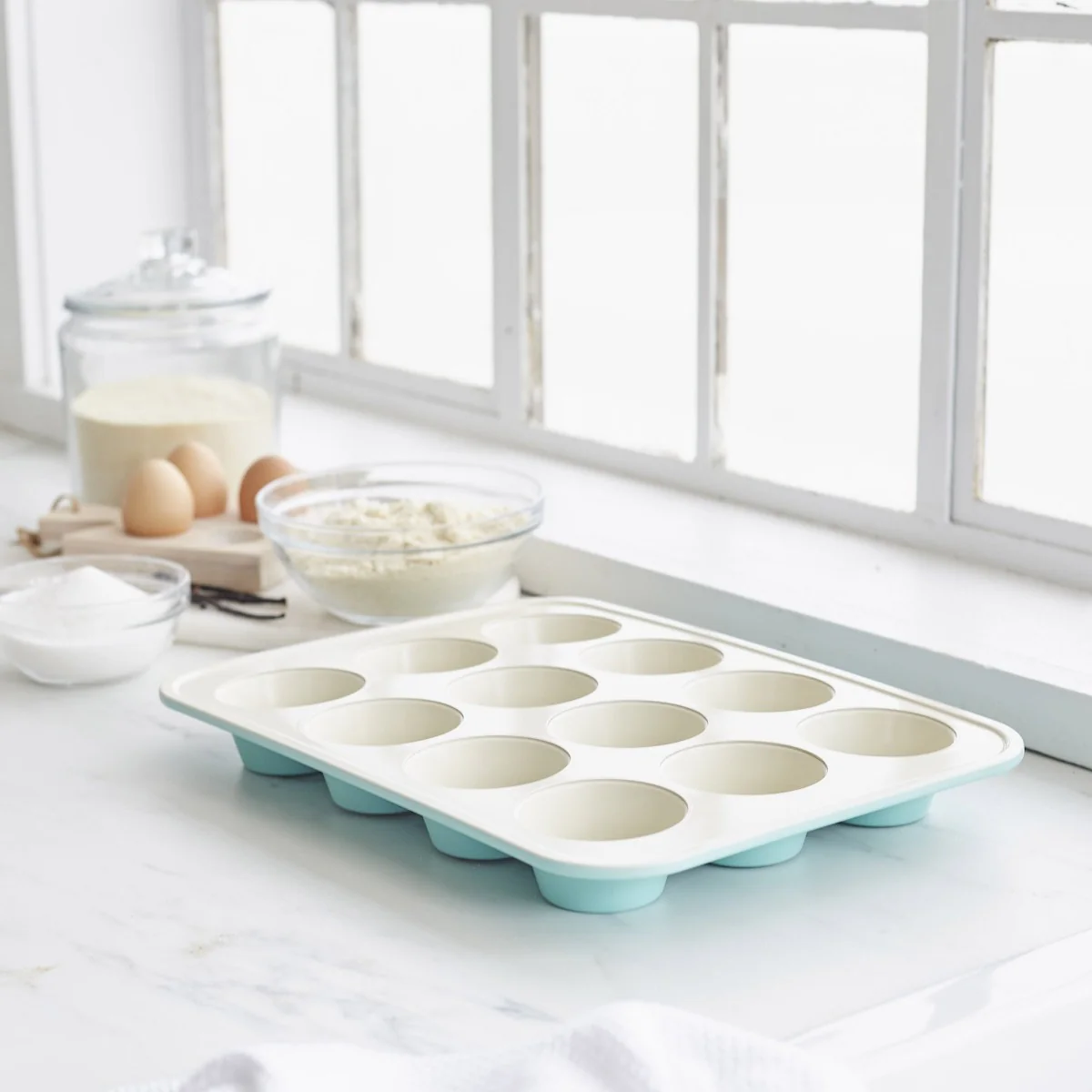 GreenLife Ceramic Nonstick Muffin Pan | Turquoise - Image 2