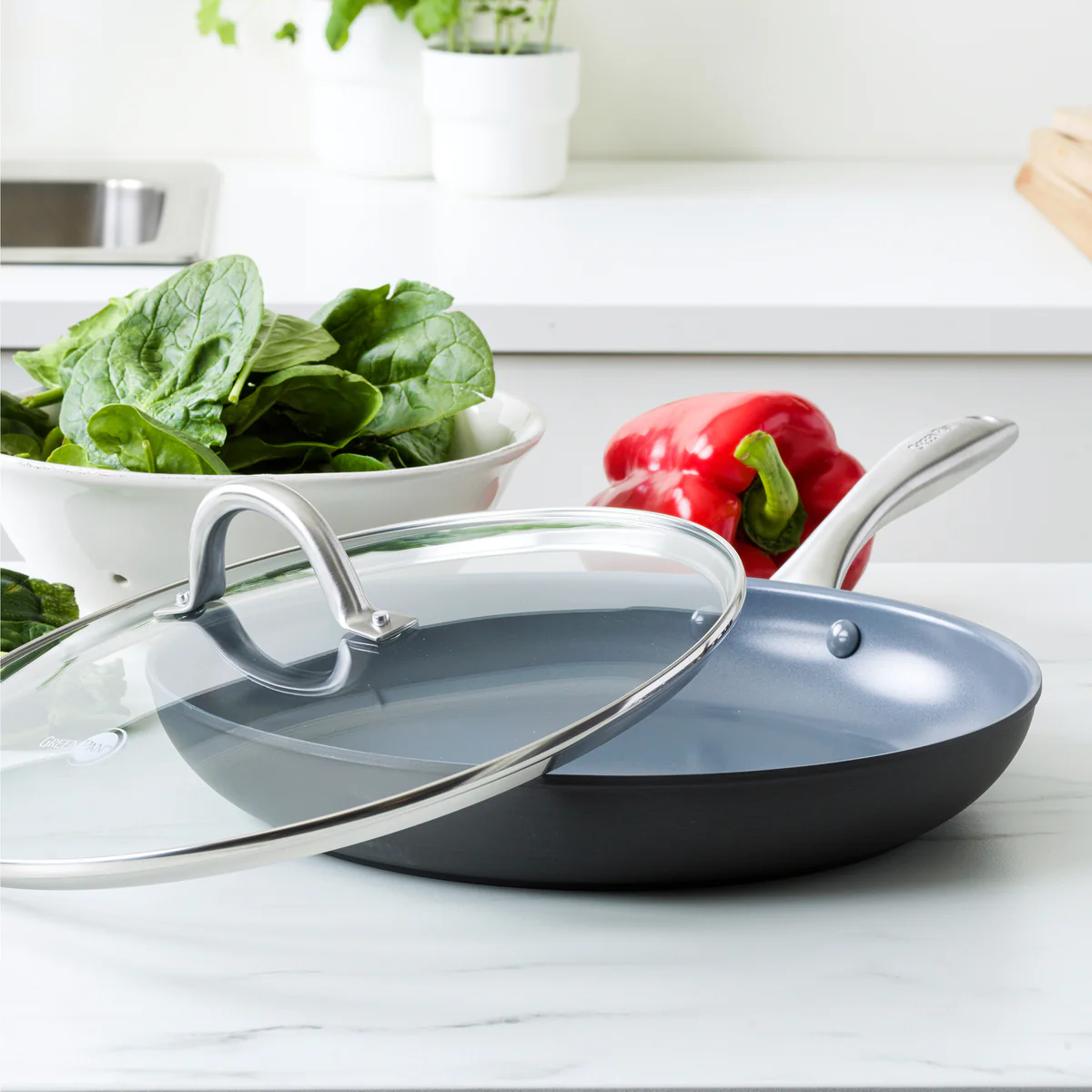 Lima Ceramic Nonstick 12" Frypan with Lid - Image 2
