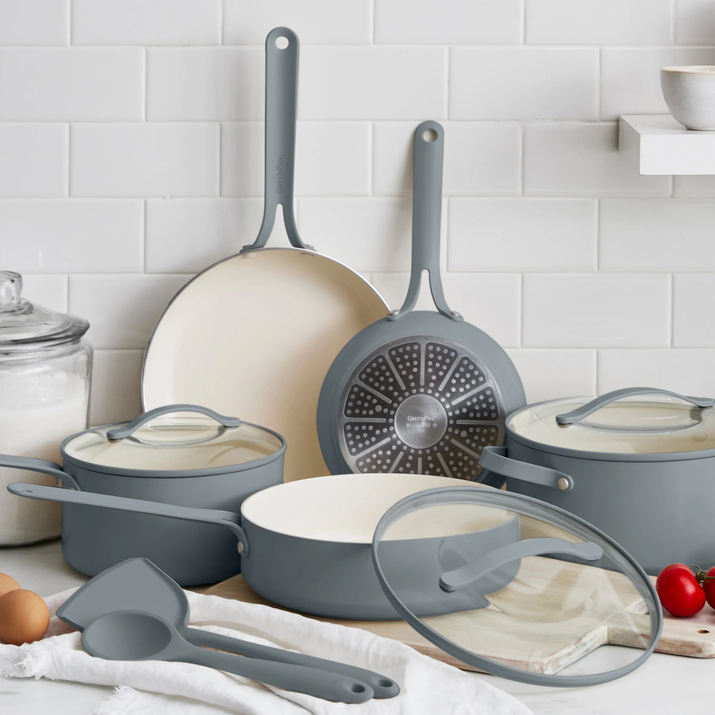 Nova Gallery Ceramic Nonstick 10-Piece Cookware Set | Gray - Image 2