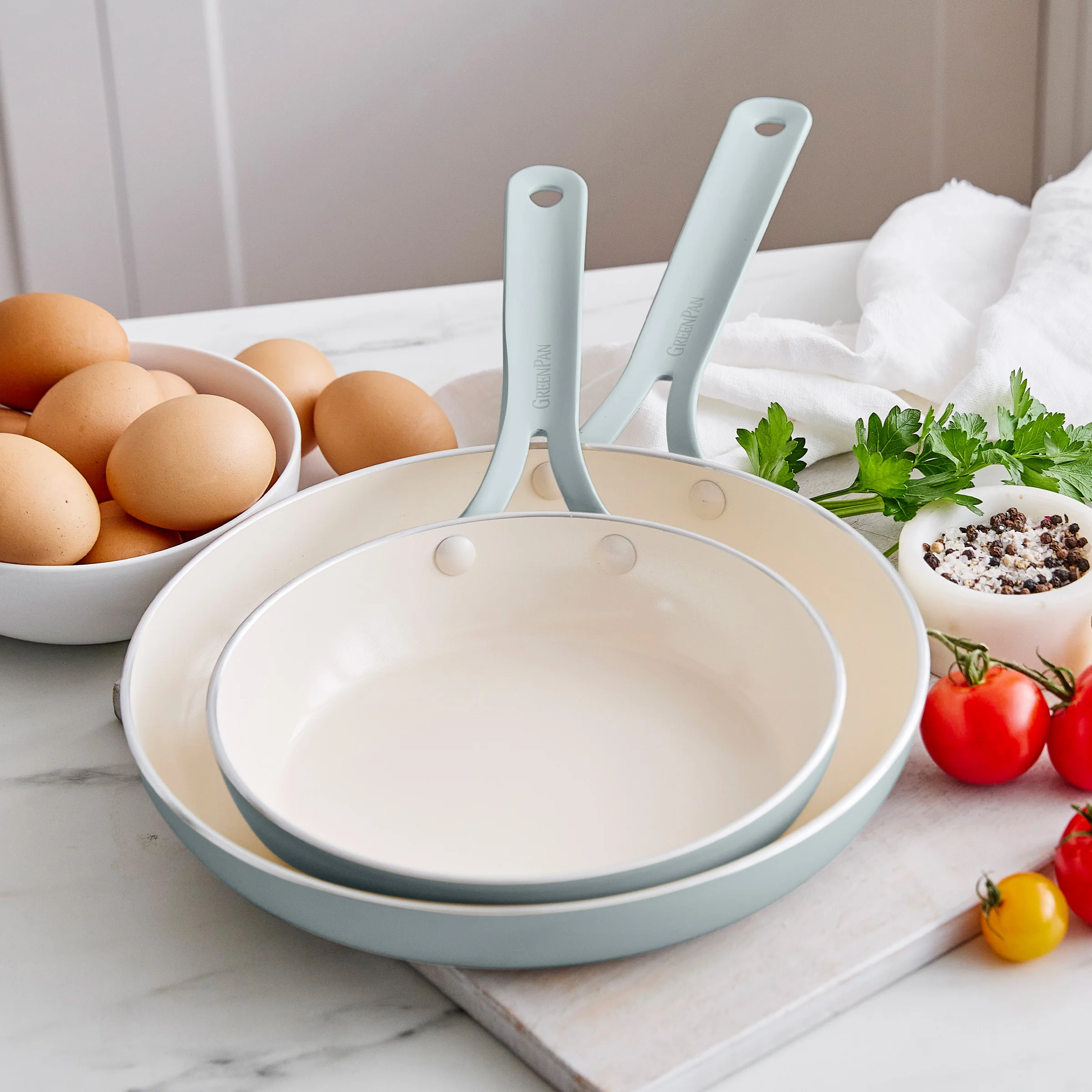 Nova Gallery Ceramic Nonstick 8" and 10" Frypan Set | Coastline - Image 2