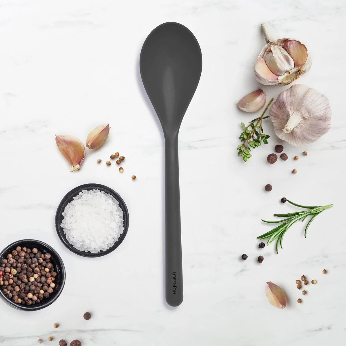 Platinum Silicone Solid Spoon | Gray - Image 2