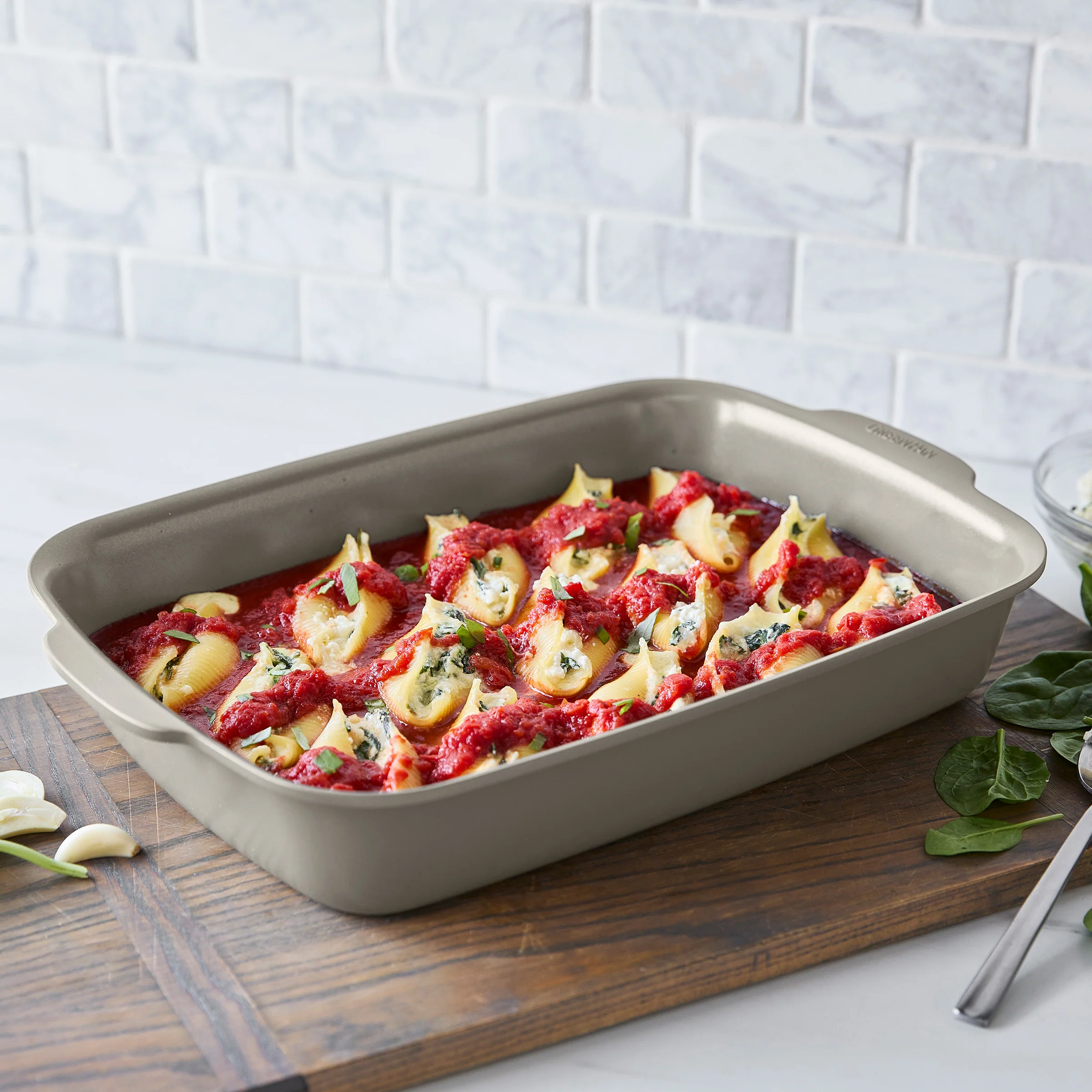 Premiere Ovenware Ceramic Nonstick 13" x 9" Rectangular Baker | Taupe - Image 3