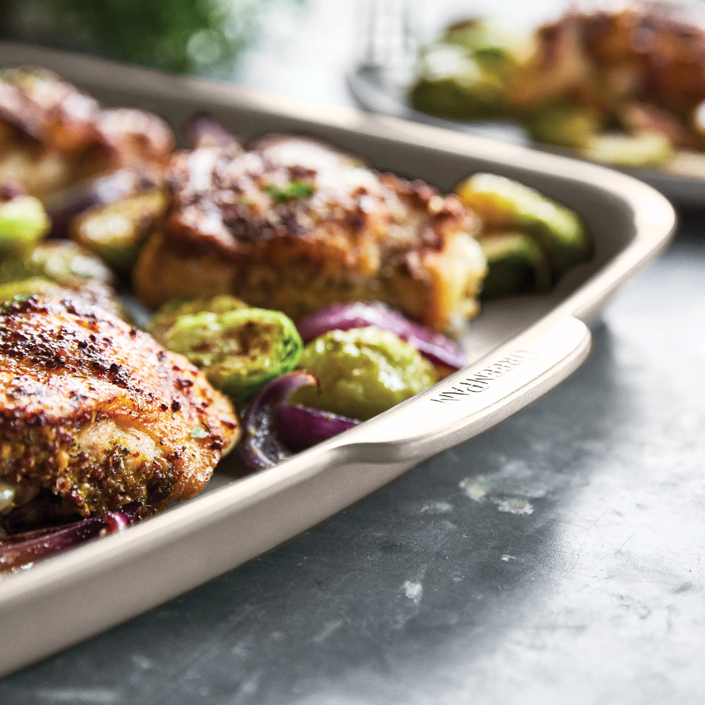 Premiere Ovenware Ceramic Nonstick 2-Piece Sheet Pan Set | Taupe - Image 8