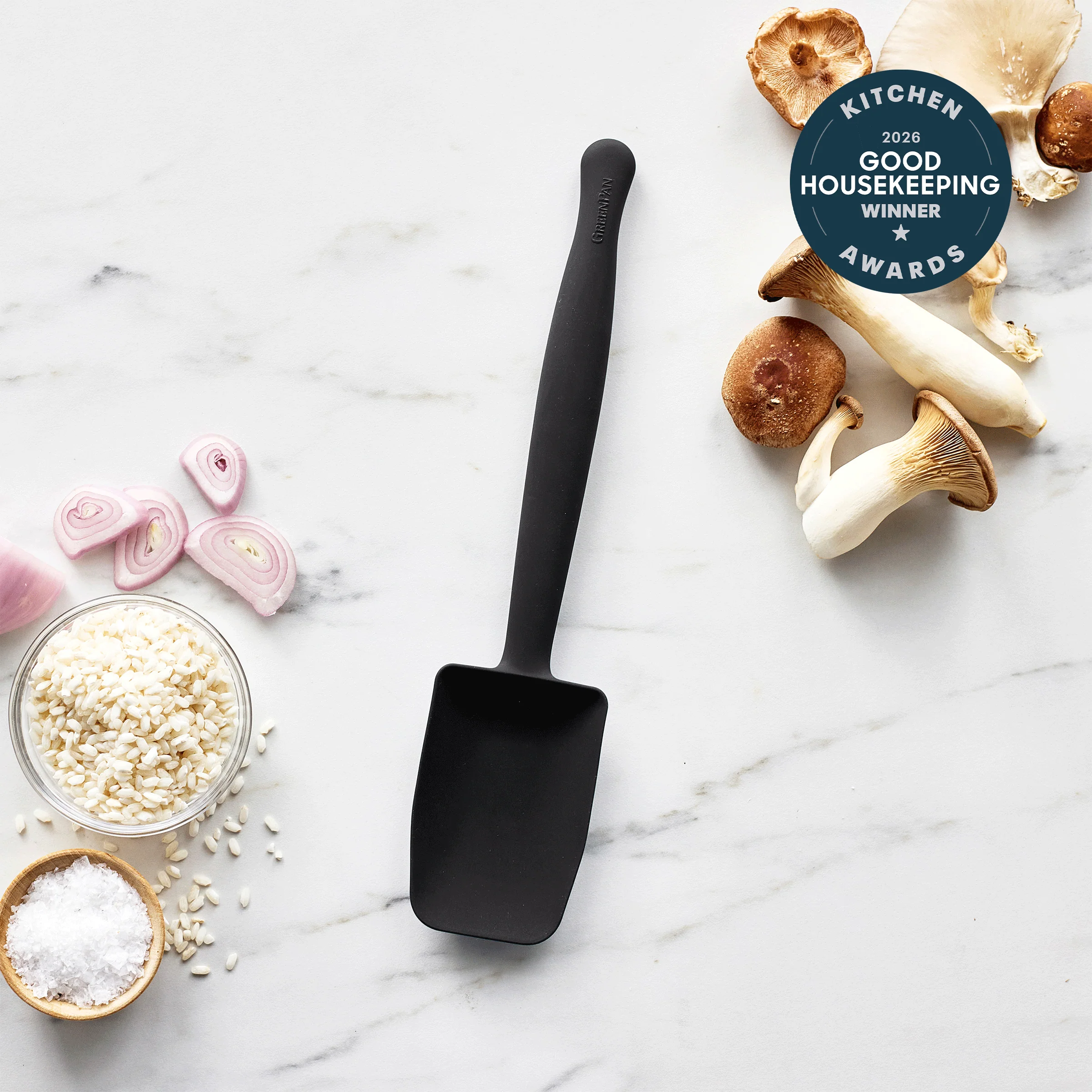 Premiere Silicone Deep Sauté Spoon | Black - Image 2