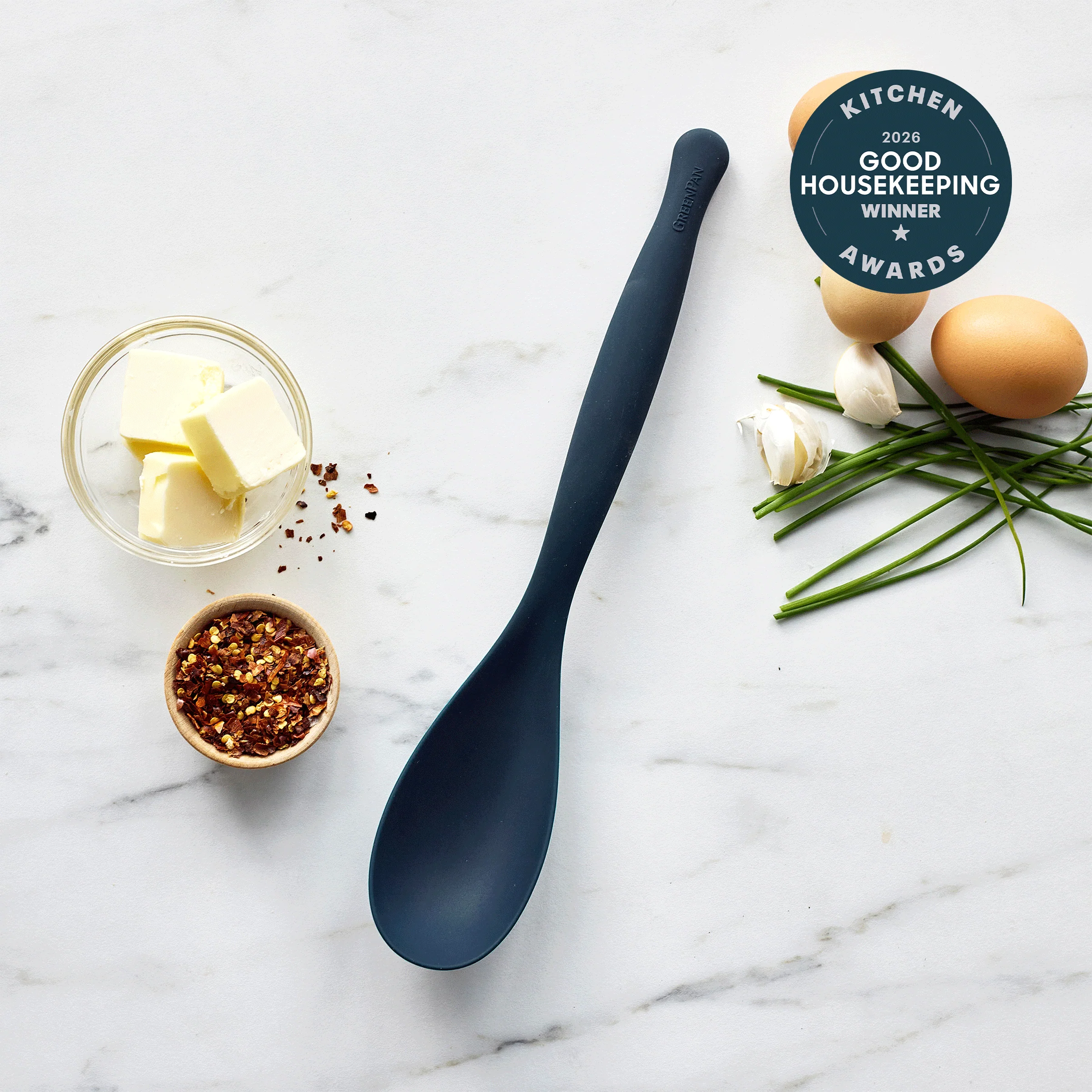 Premiere Silicone Solid Spoon | Oxford Blue - Image 2