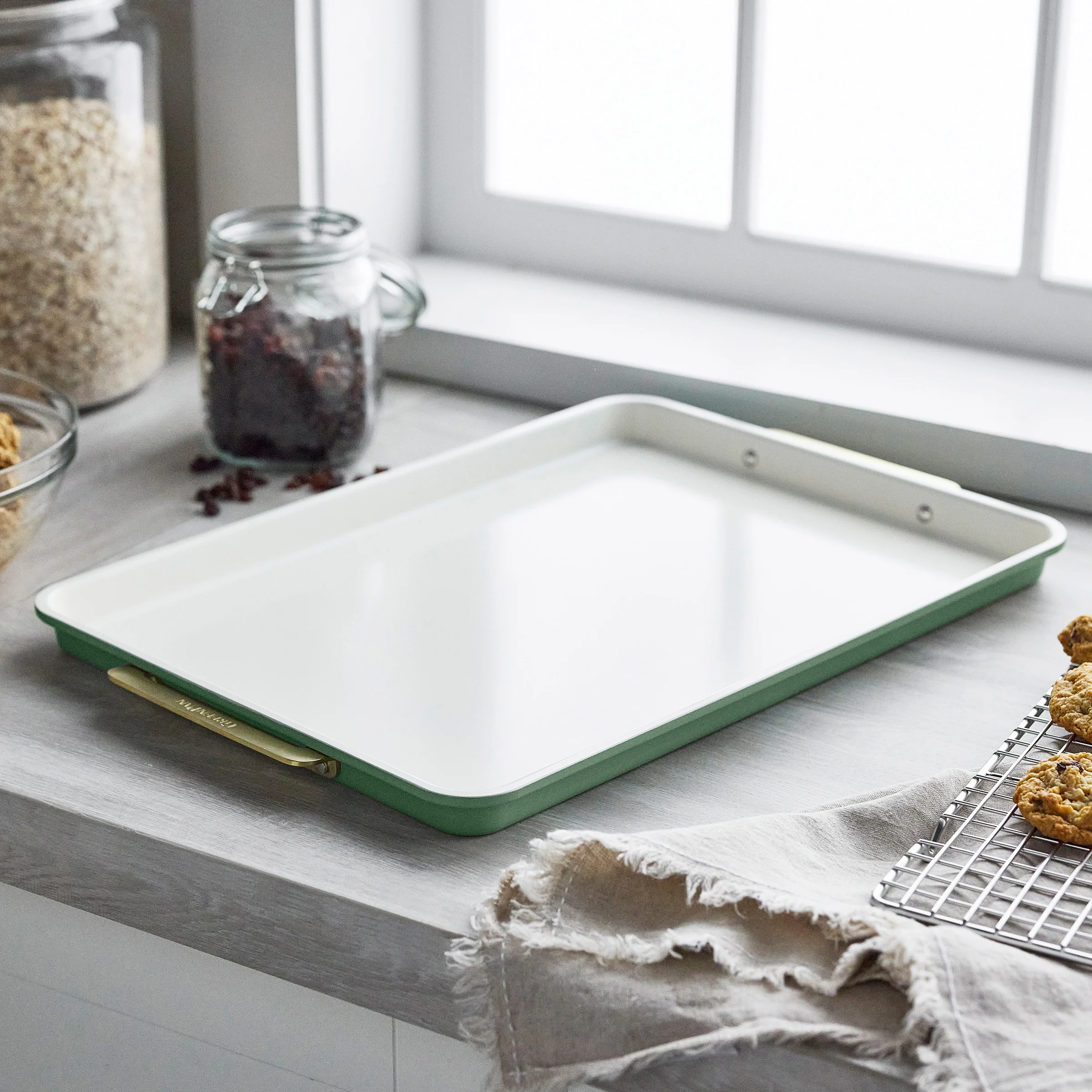 Reserve Bakeware 13" x 18" Half Sheet Pan | Sage - Image 2