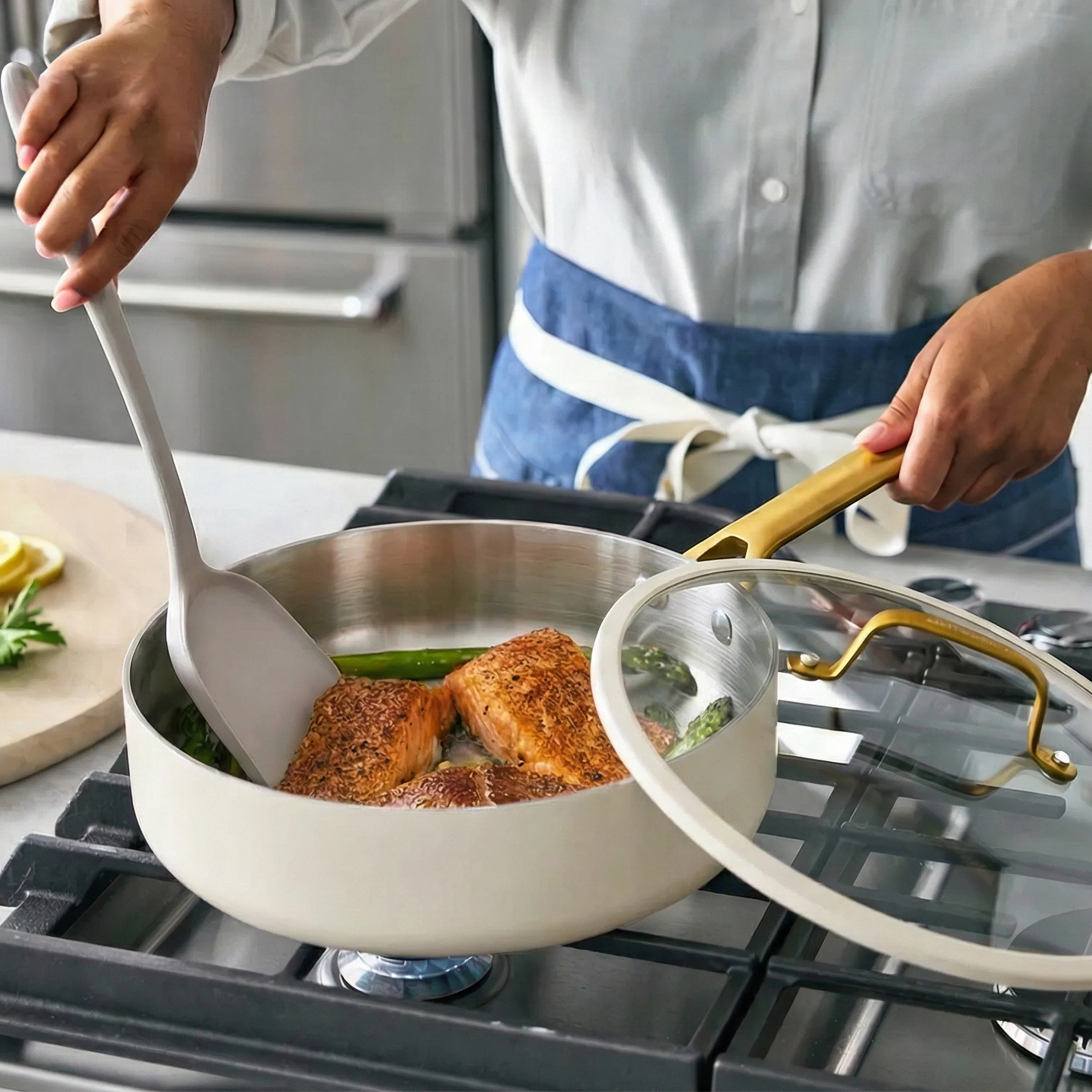 Reserve Pro 20-Piece Cookware & Bakeware Set | Cream - Image 7