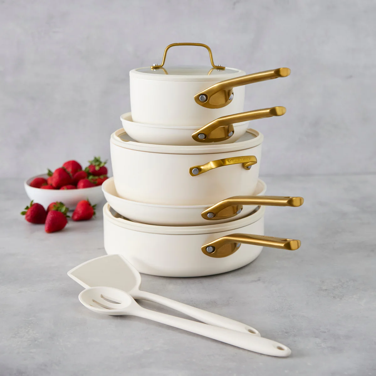Reserve Pro Ceramic Nonstick 10-Piece Cookware Set | Cream - Image 17