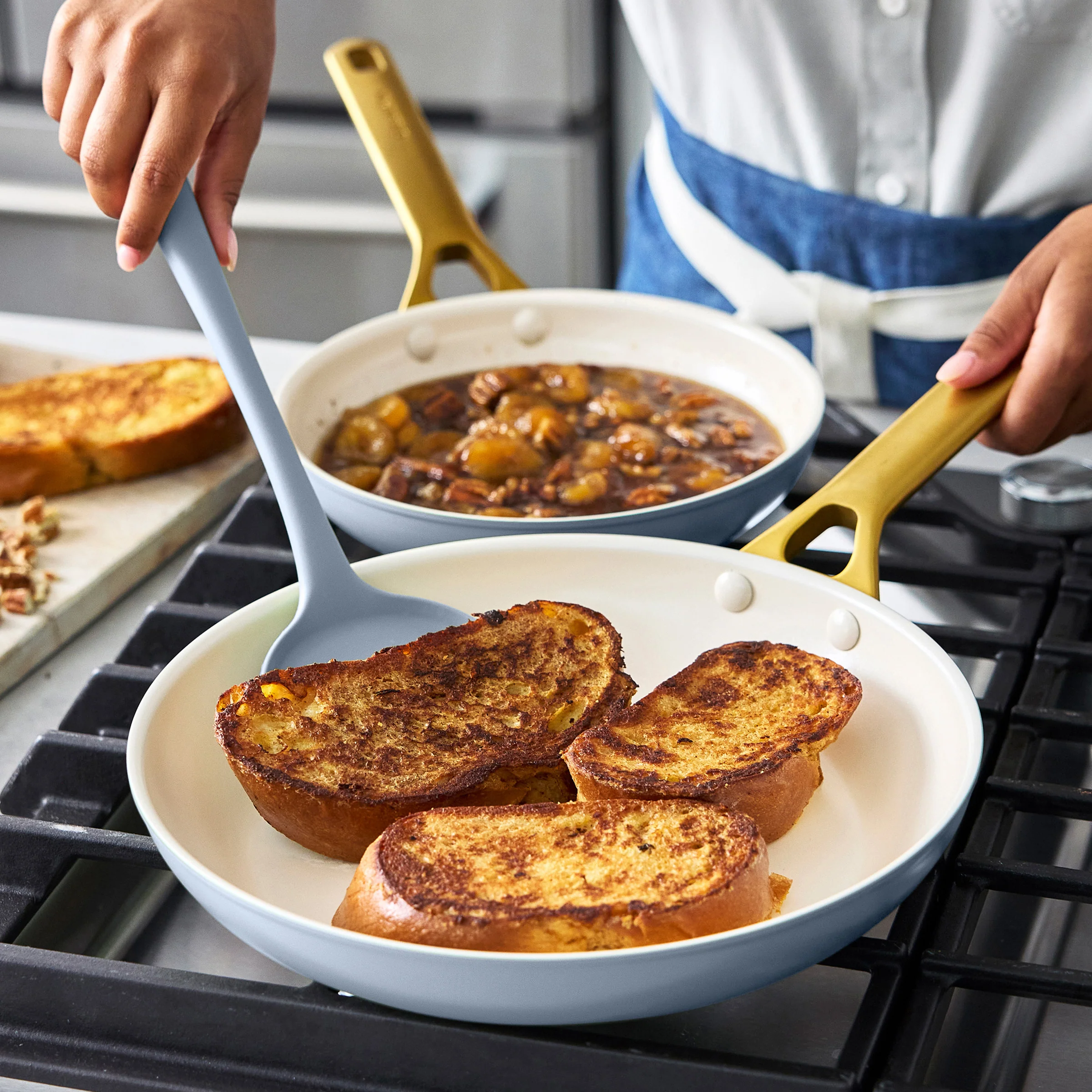 Reserve Pro Ceramic Nonstick 10" and 12" Frypan Set | Glacier - Image 4