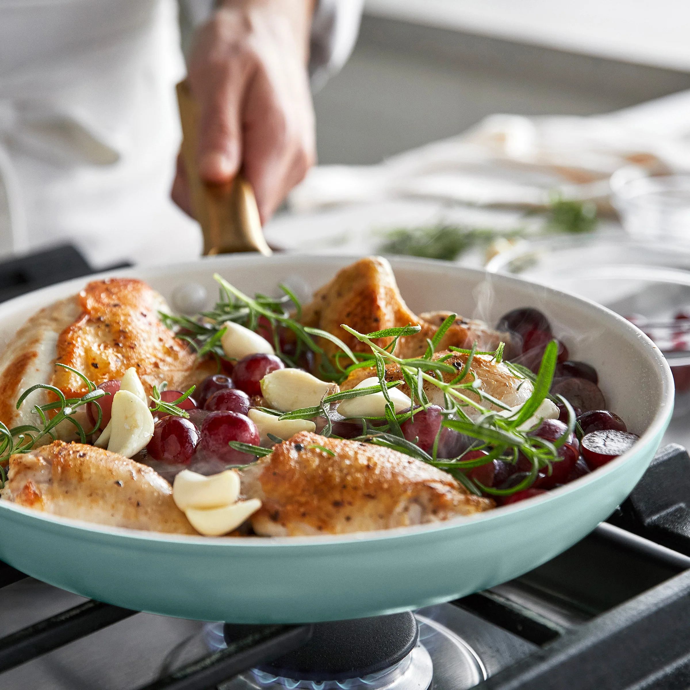 Reserve Pro Ceramic Nonstick 10" and 12" Frypan Set | Seaside - Image 6