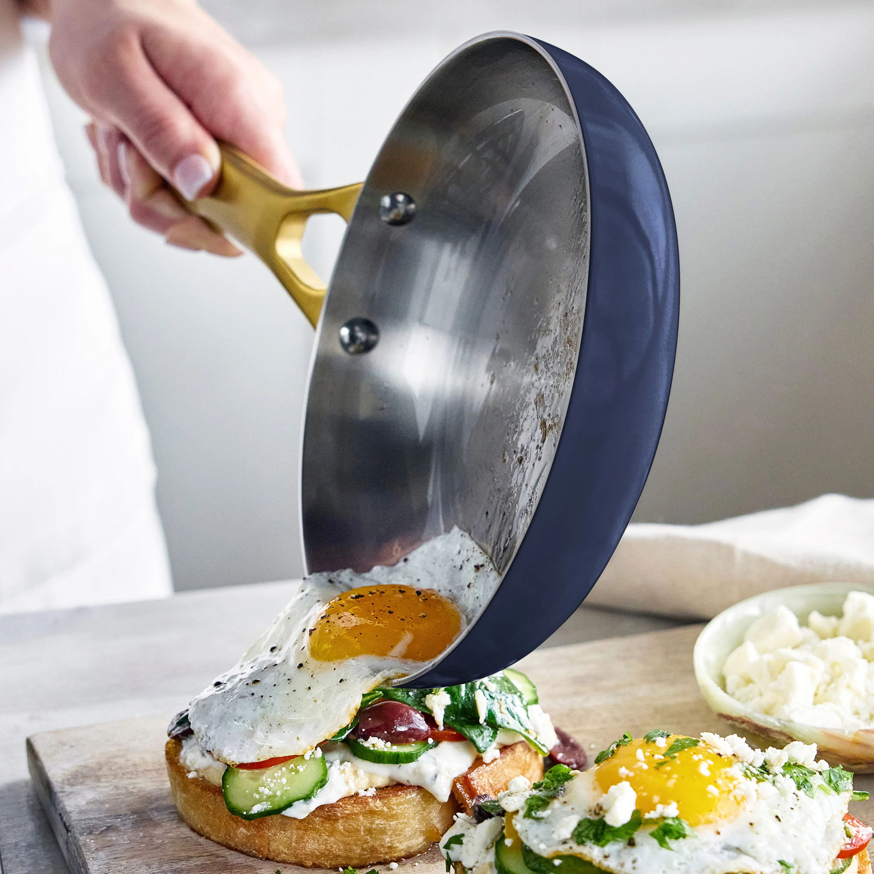 Reserve Pro Uncoated Stainless Steel 10" and 12" Frypan Set | Twilight - Image 3