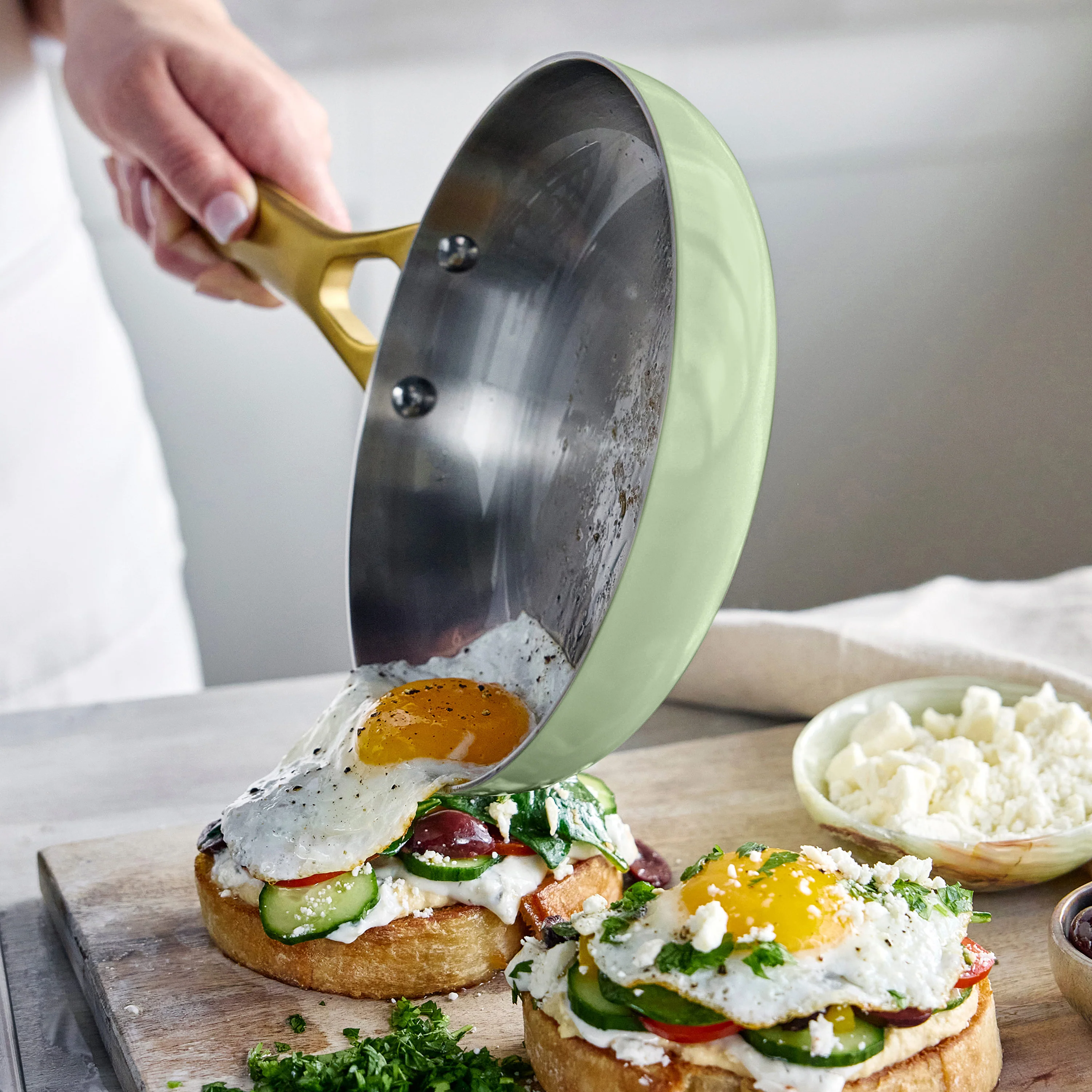 Reserve Pro Uncoated Stainless Steel 8" Frypan | Sage - Image 3