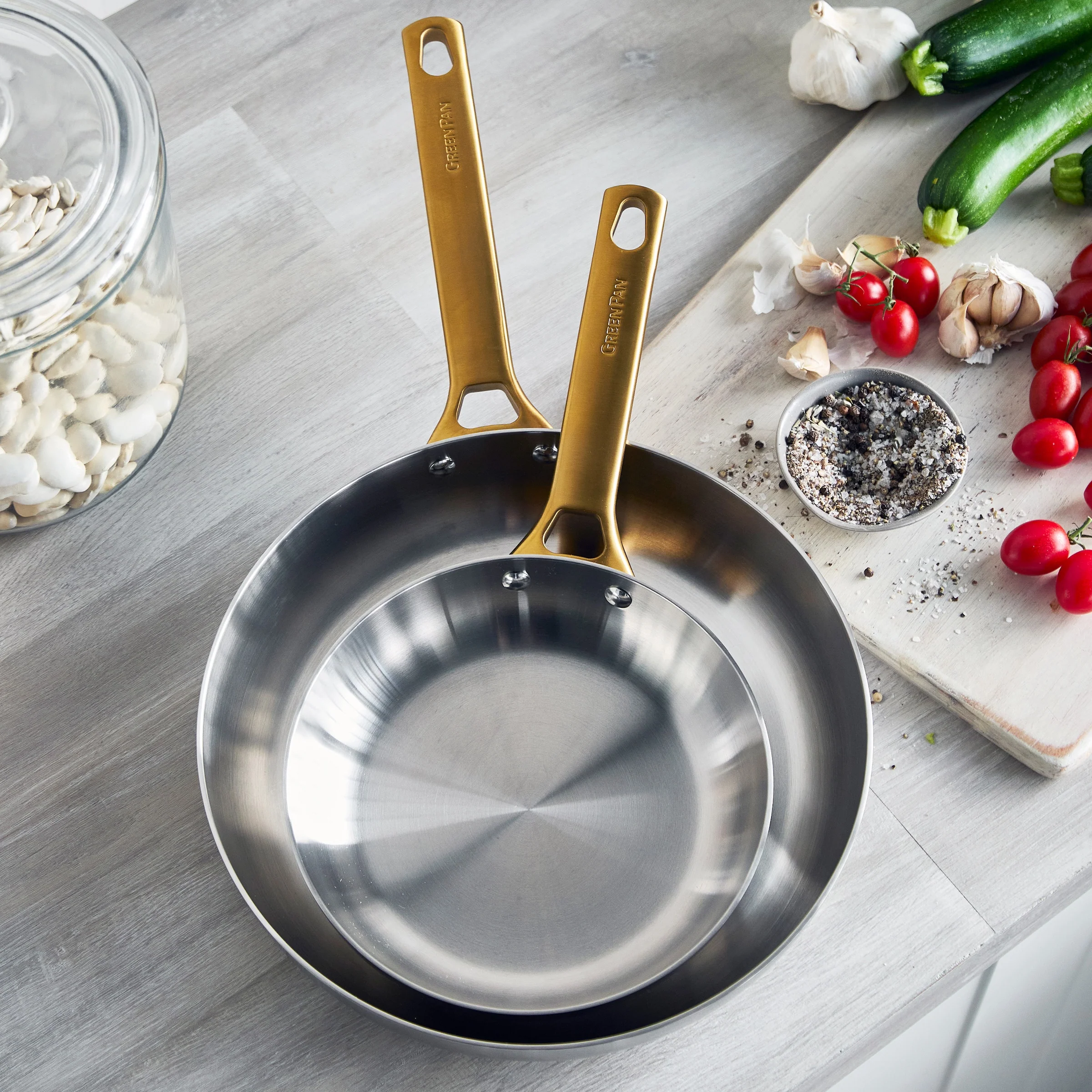 Reserve Stainless Steel 8", 10" and 12" Frypan Set - Image 3