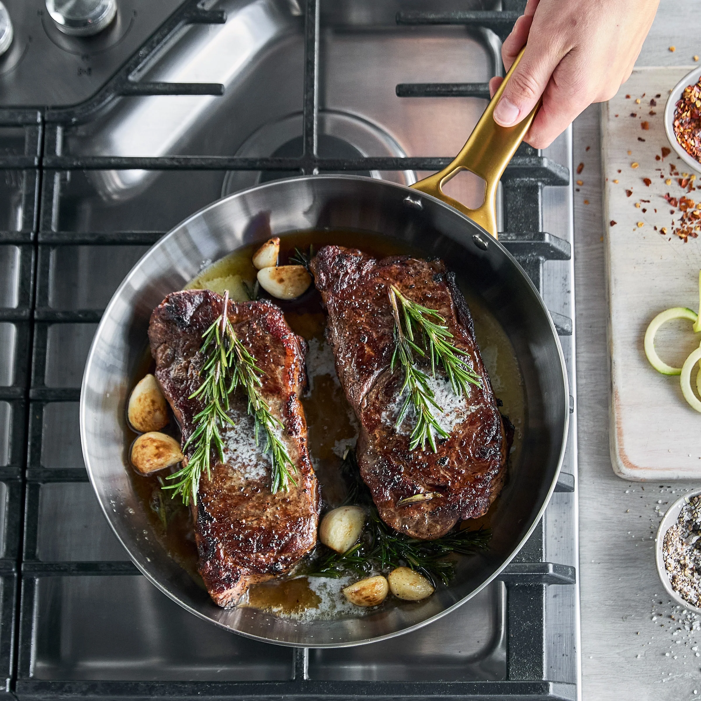 Reserve Stainless Steel 8", 10" and 12" Frypan Set - Image 5
