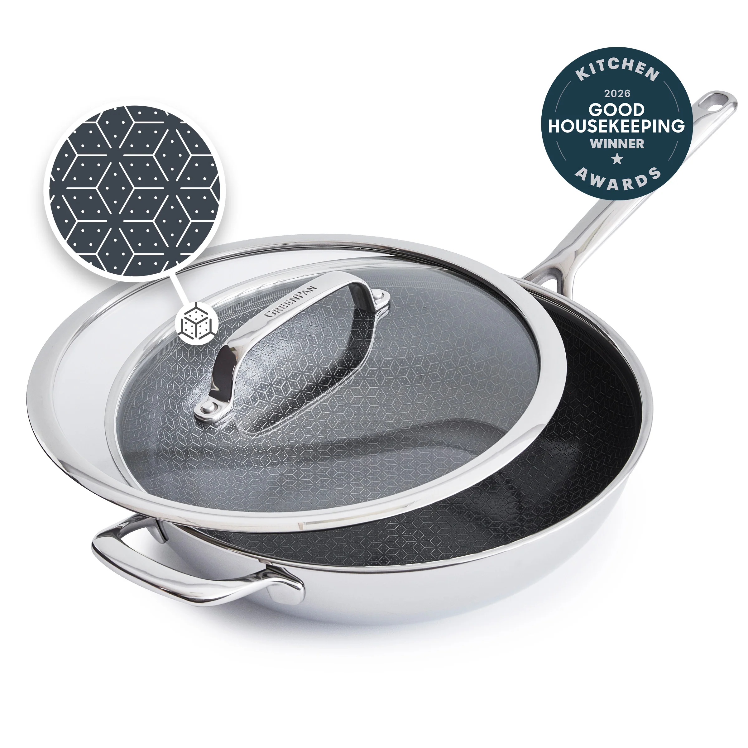 Spectra Thermobond Hybrid Ceramic Nonstick 12" Wok with Lid
