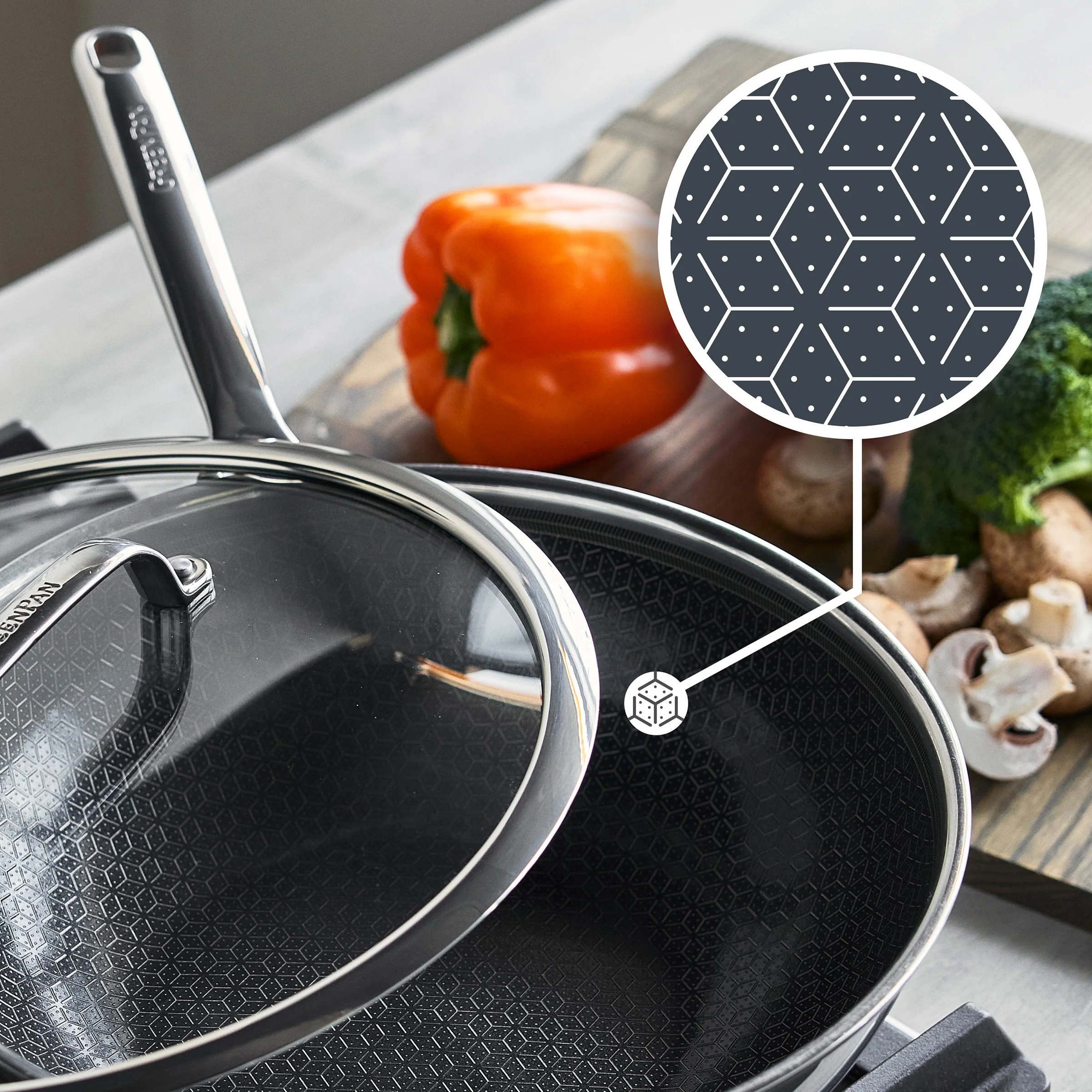 Spectra Thermobond Hybrid Ceramic Nonstick 12" Wok with Lid - Image 2