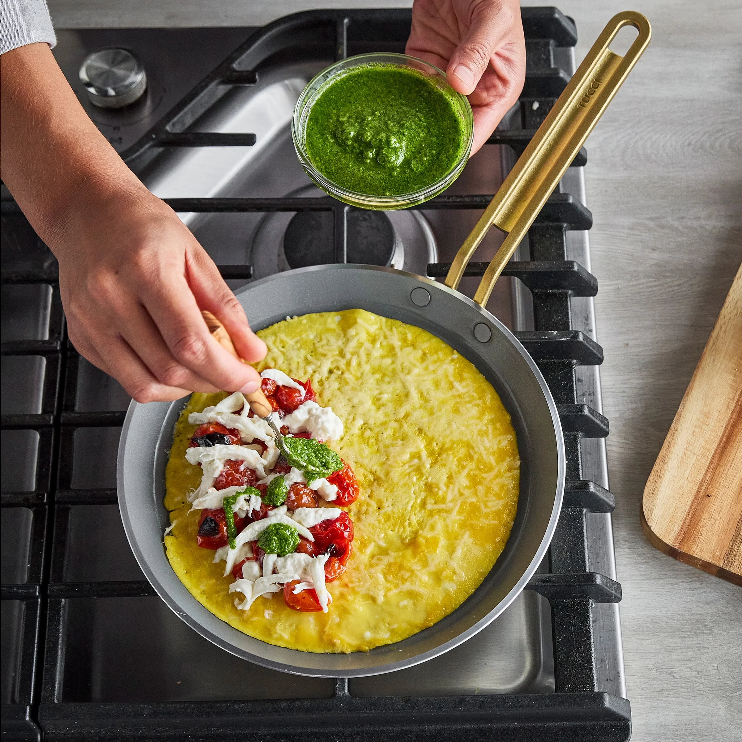 Stanley Tucci™ Ceramic Nonstick 10" Crepe and Omelette Pan | Tuscan Olive - Image 15