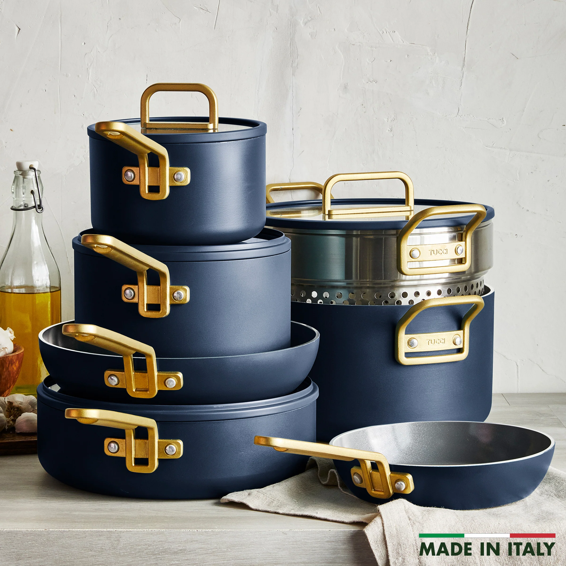 Stanley Tucci™ Ceramic Nonstick 11-Piece Cookware Set | Marino Blue - Image 3