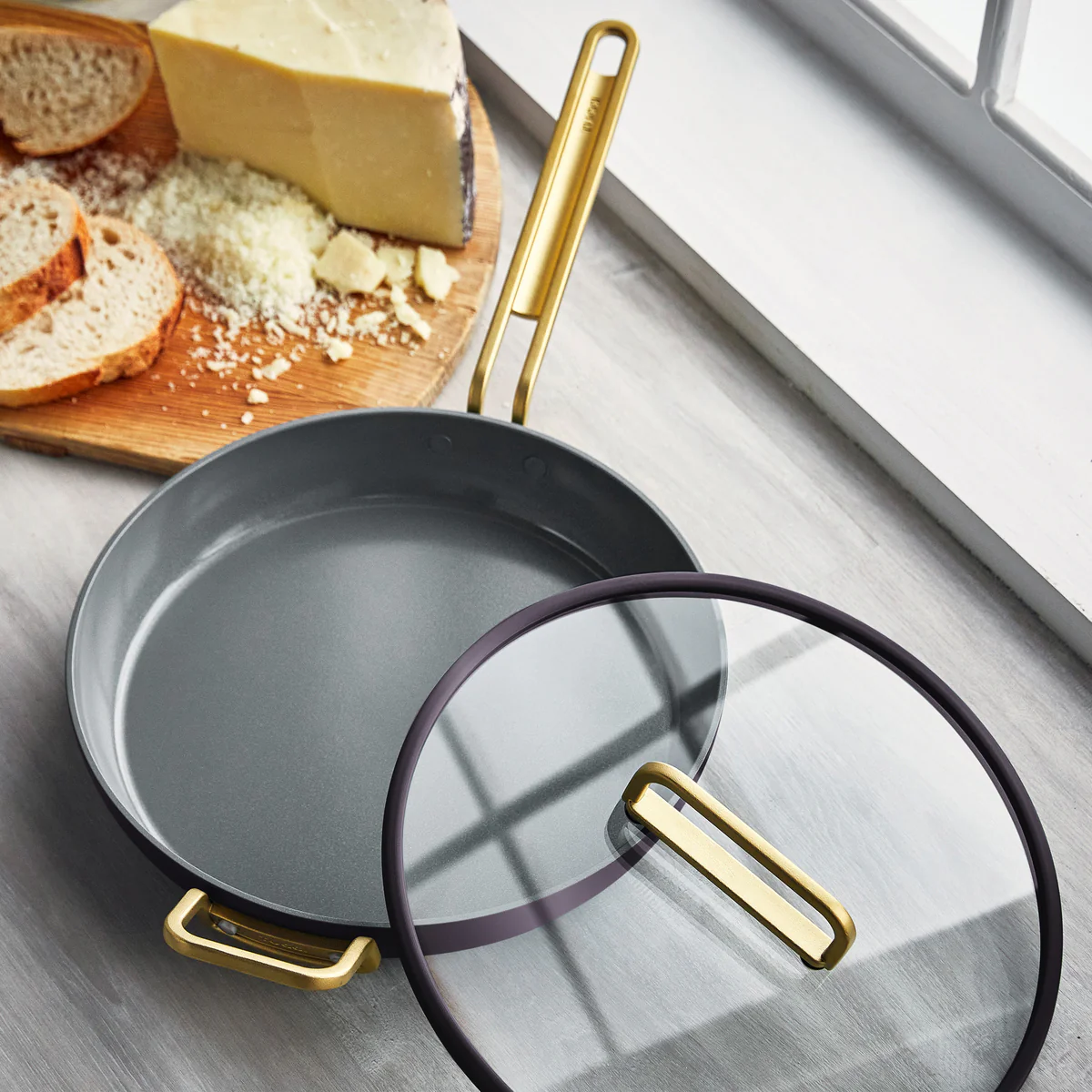 Stanley Tucci™ Ceramic Nonstick 12" Frypan with Lid | Calabrian Fig - Image 3