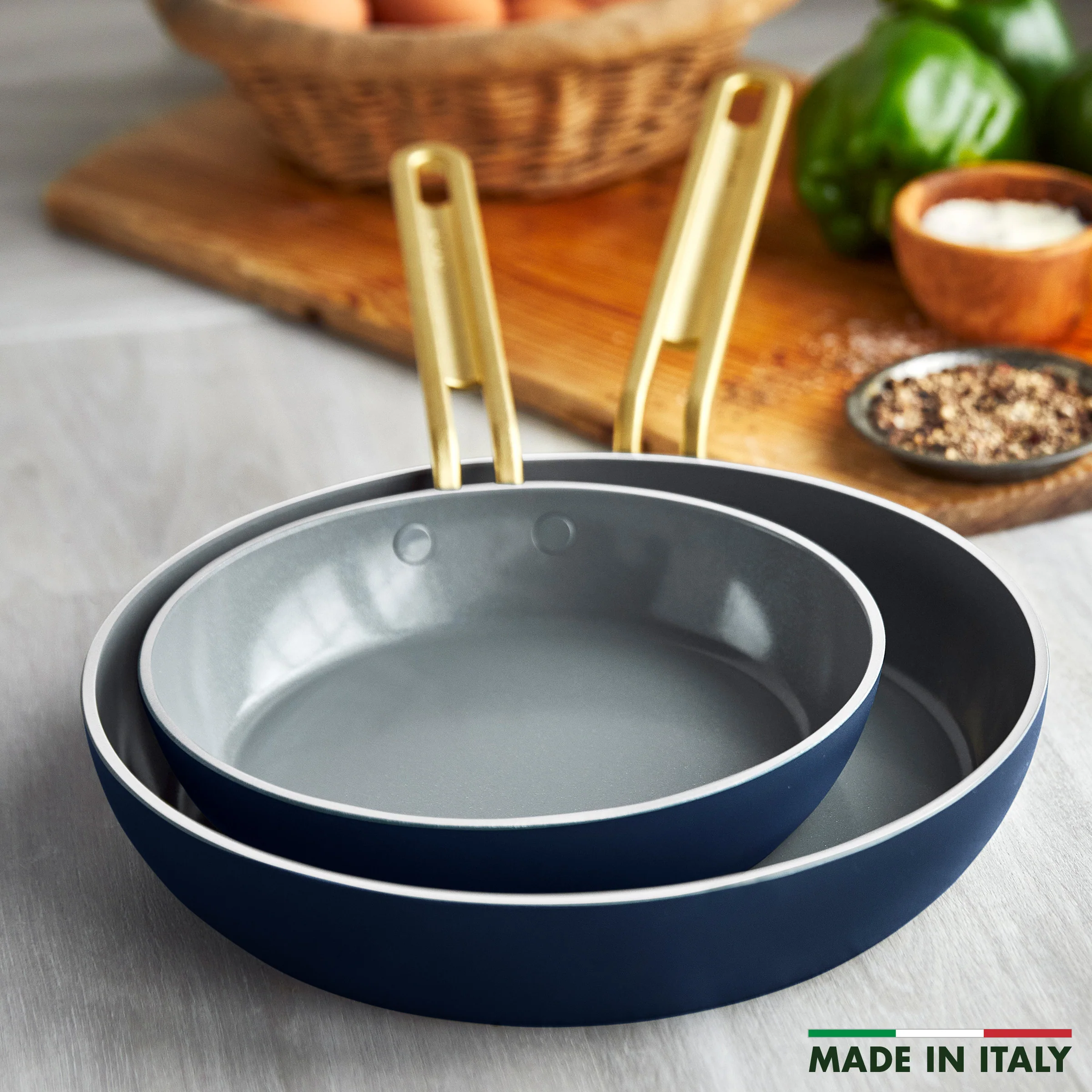 Stanley Tucci™ Ceramic Nonstick 4-Piece Chef Set | Marino Blue - Image 3