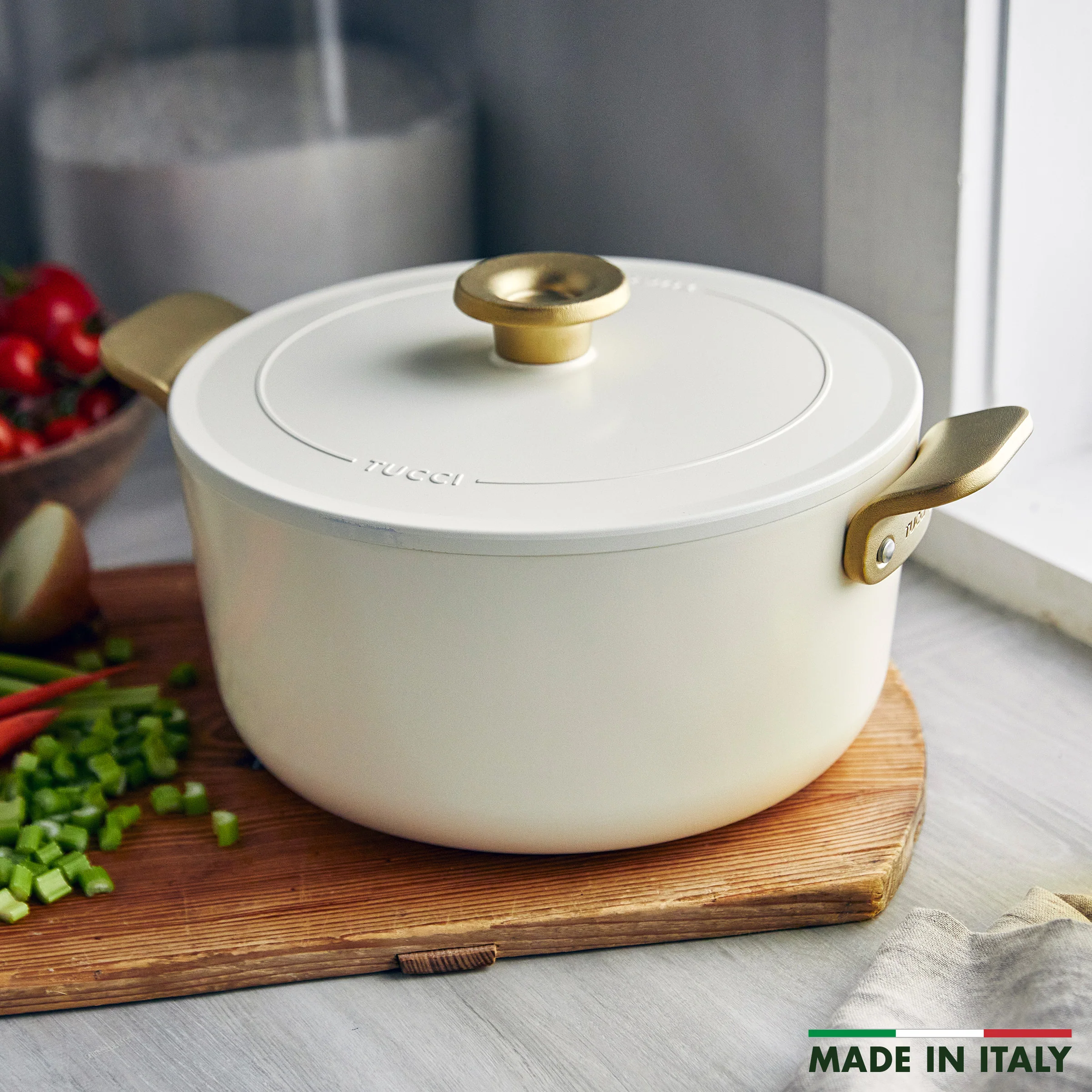 Stanley Tucci™ Ceramic Nonstick 6.5-Quart Dutch Oven | Carrara White - Image 3