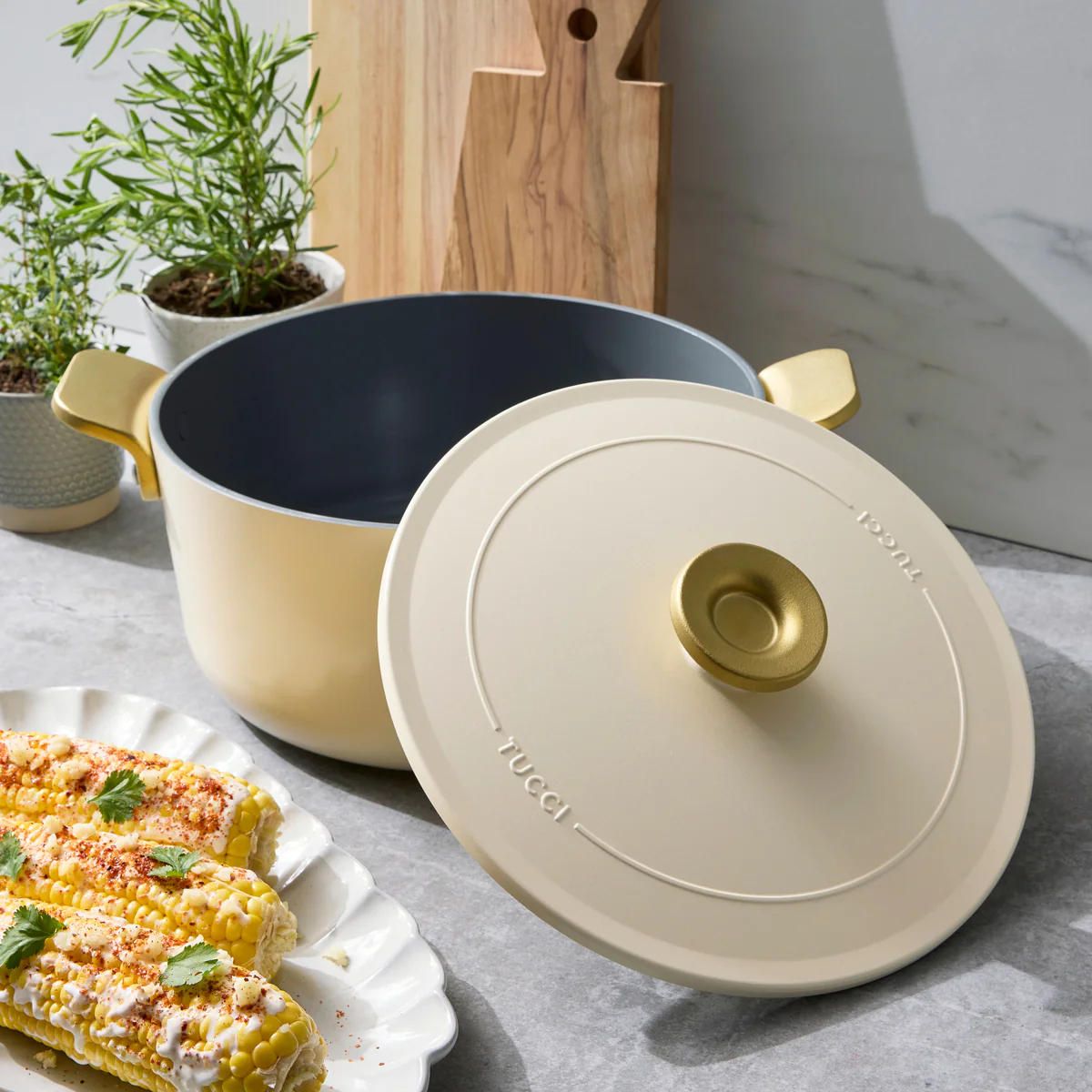Stanley Tucci™ Ceramic Nonstick 6.5-Quart Dutch Oven | Carrara White - Image 4