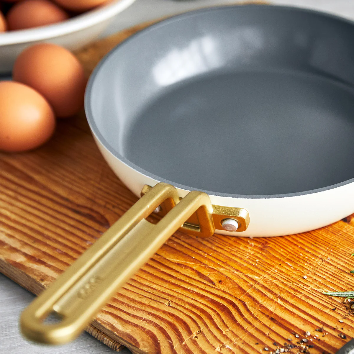 Stanley Tucci™ Ceramic Nonstick 8" and 10" Frypan Set | Carrara White - Image 7