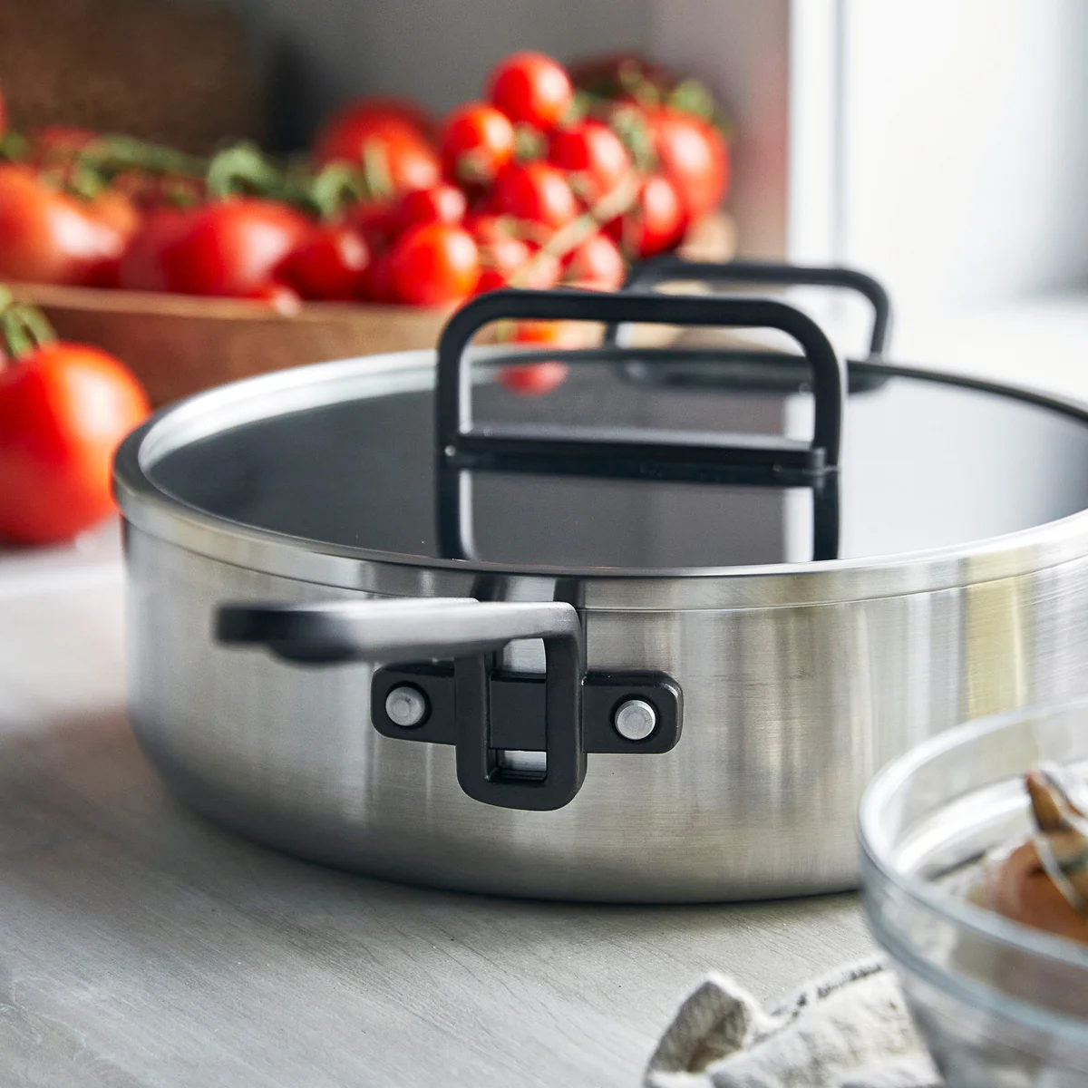 Stanley Tucci™ Stainless Steel Ceramic Nonstick 11-Piece Cookware Set | Black Handles - Image 12