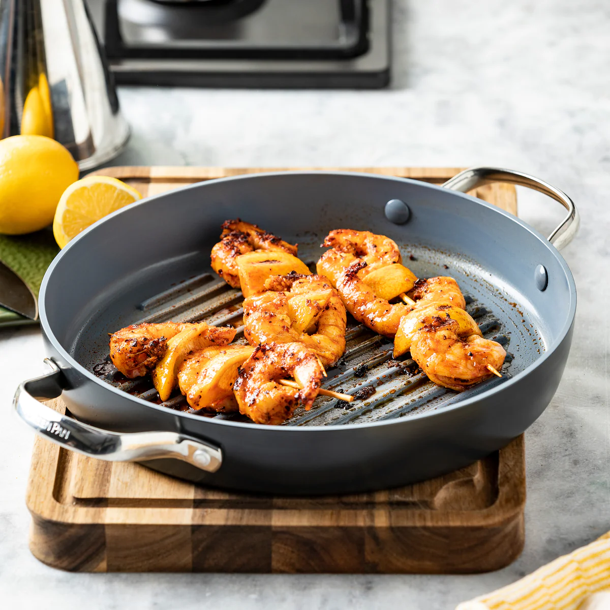 Valencia Pro Ceramic Nonstick 11" Round Grill Pan - Image 4