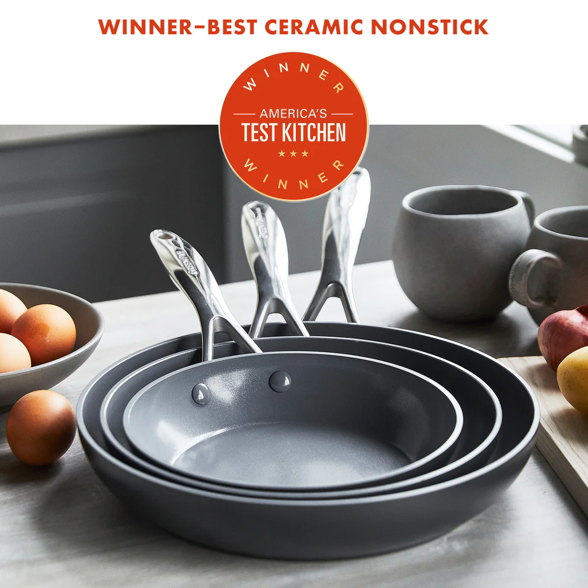 Valencia Pro Ceramic Nonstick 19-Piece Cookware Set | Gray - Image 3