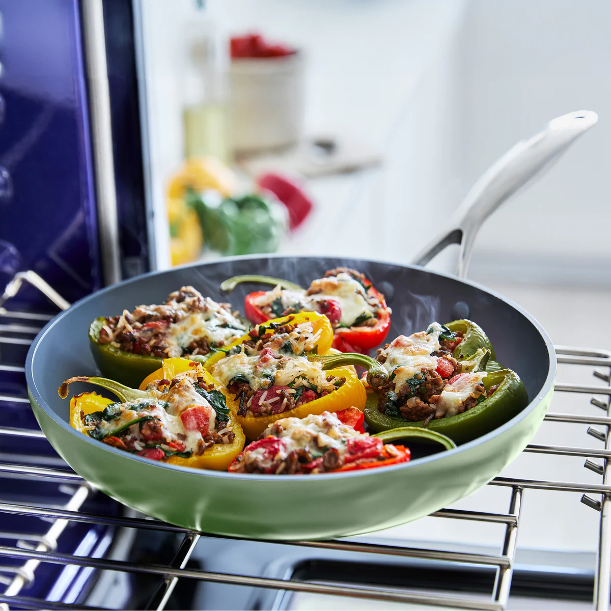 Valencia Pro Ceramic Nonstick 8", 9.5", and 11" Frypan Set | Sage - Image 5