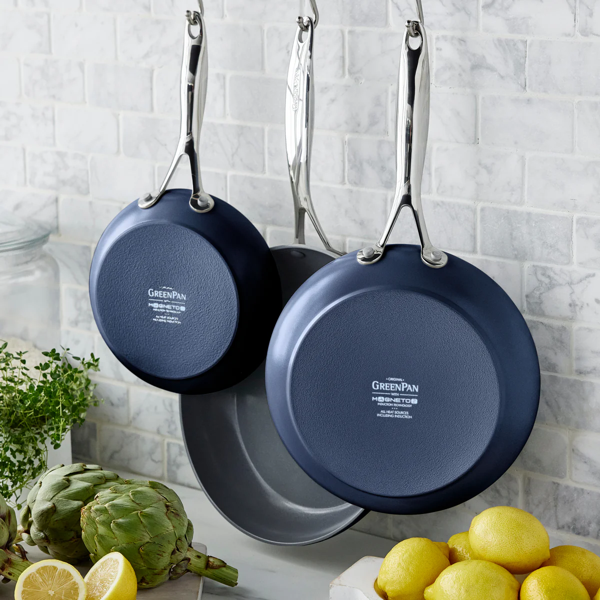 Valencia Pro Ceramic Nonstick 8", 9.5", and 11" Frypan Set | Twilight - Image 3